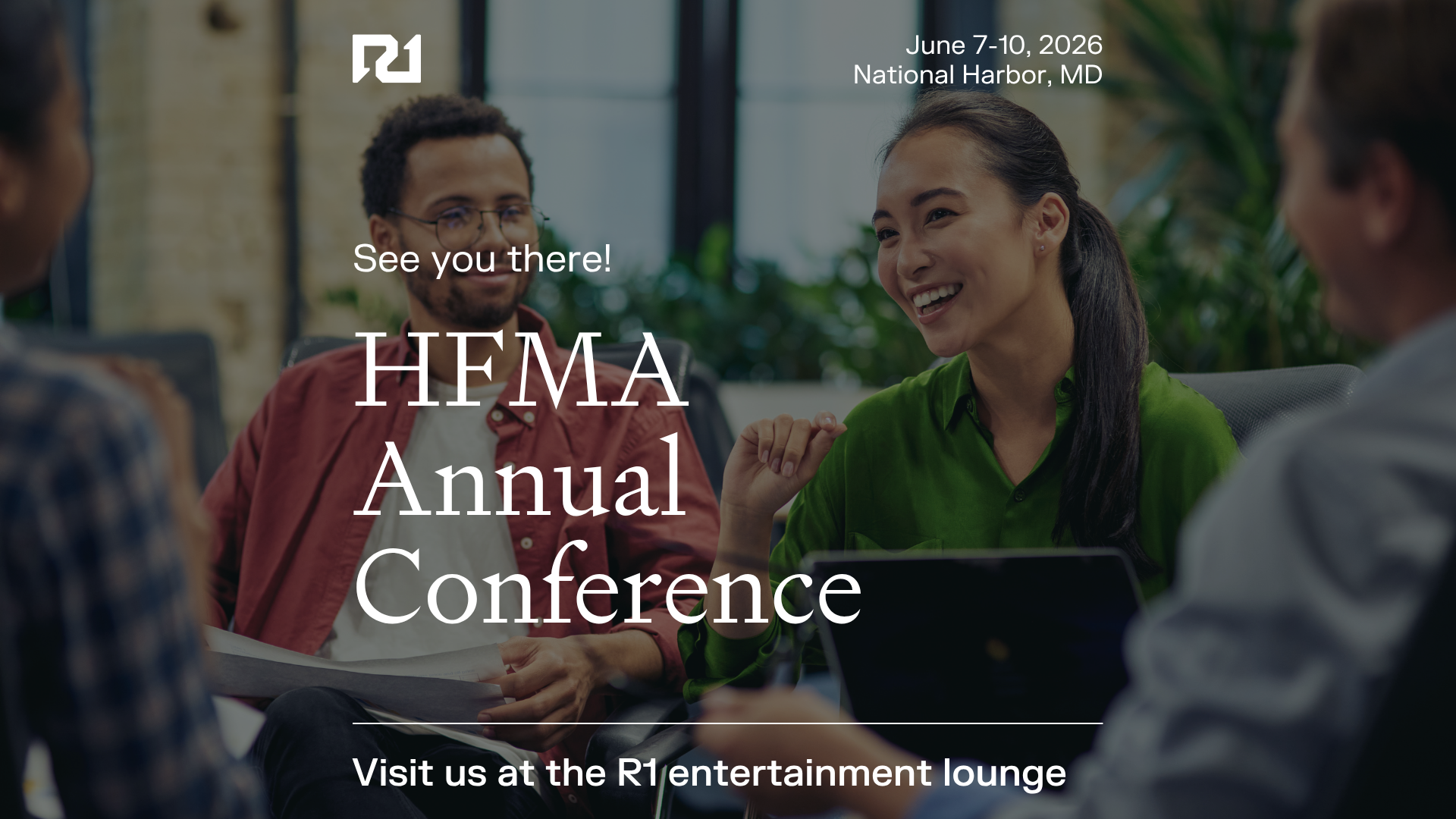 Visit the R1 entertainment lounge at HFMA Annual Conference (AC26)