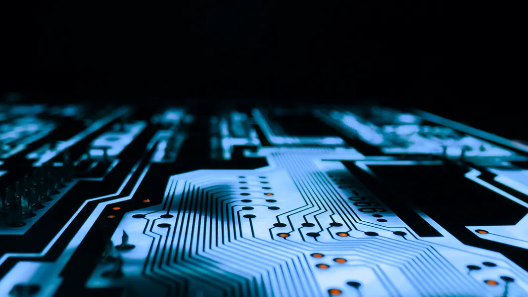Circuit board electronics technology closeup