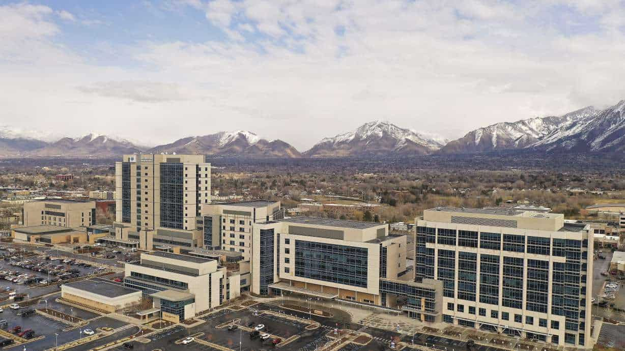 Intermountain Health campus with hospital buildings and medical offices supporting advanced patient care and healthcare system operations.
