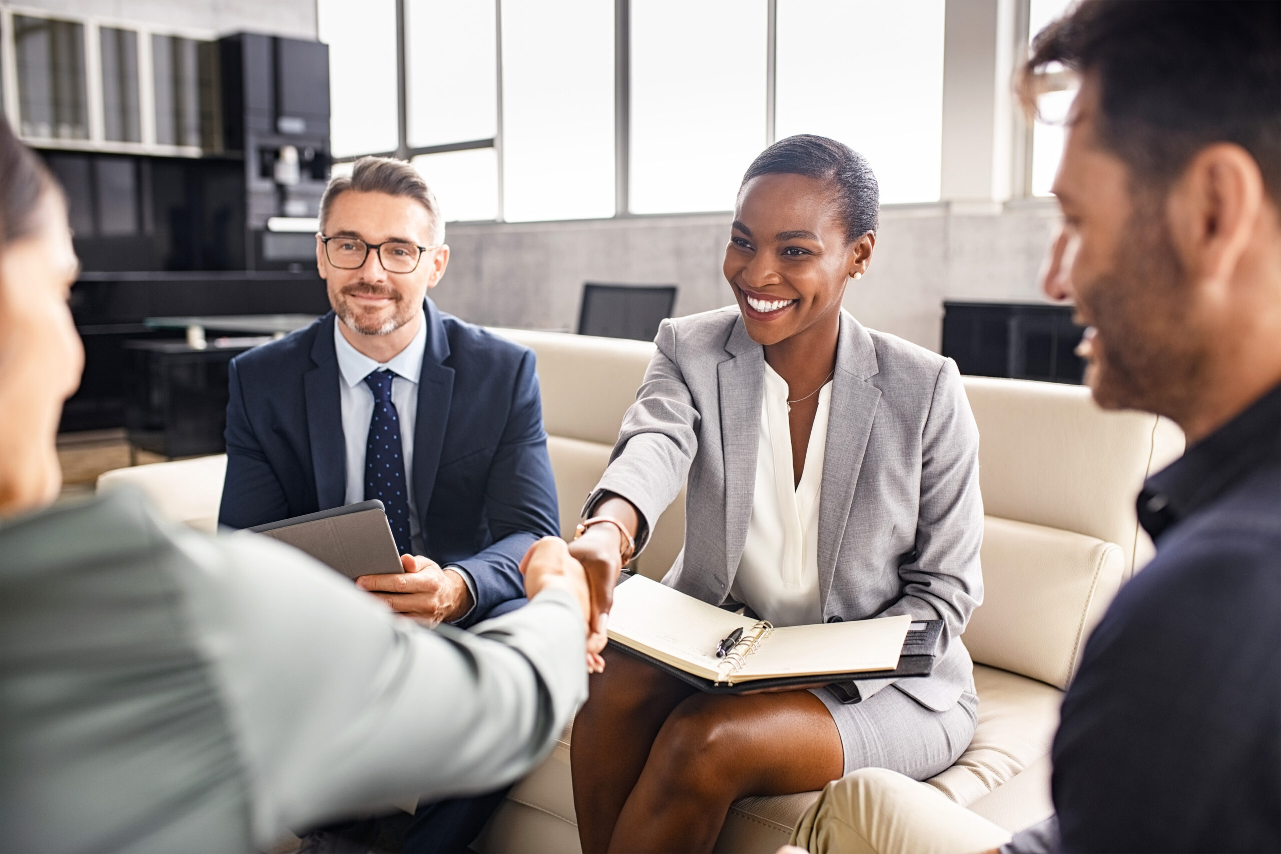 compliance, shaking hands, people meeting, black female